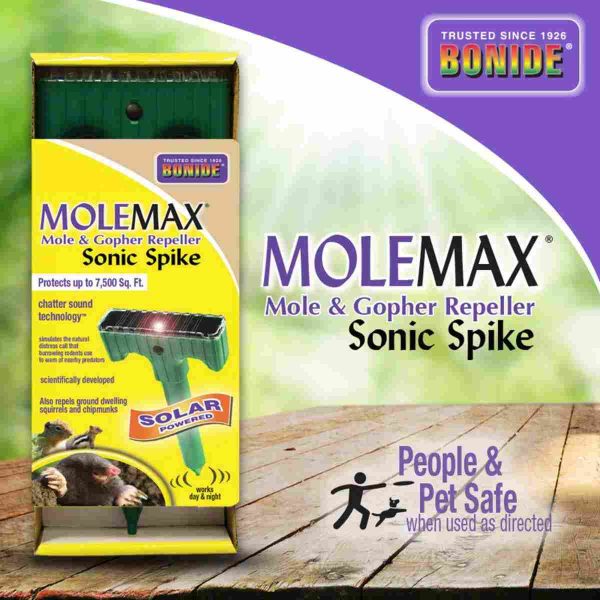 Bonide Molemax Sonic Spike Repeller Solar Powered
